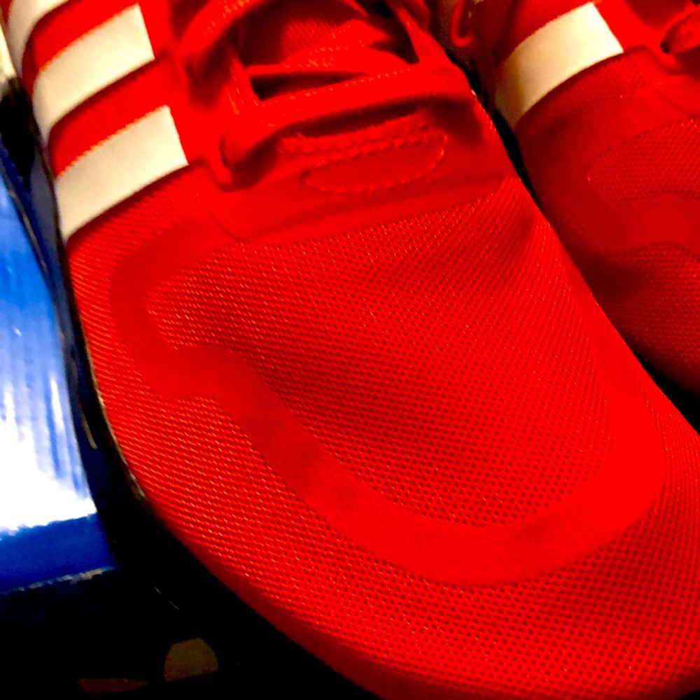 Adidas MULTIX Red size 9. Disclaimer small spots on front of right shoe only.